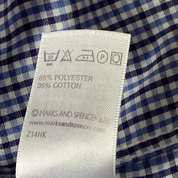 Marks & Spencer Vintage Men's Long Sleeve Shirt Collar Size 16 1/2 42 cm - Picture 10 of 10